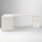 Parsons L-Shaped Desk (86") &amp; 2 File Cabinet Set