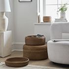 Modern Weave Rattan Round Lidded Baskets