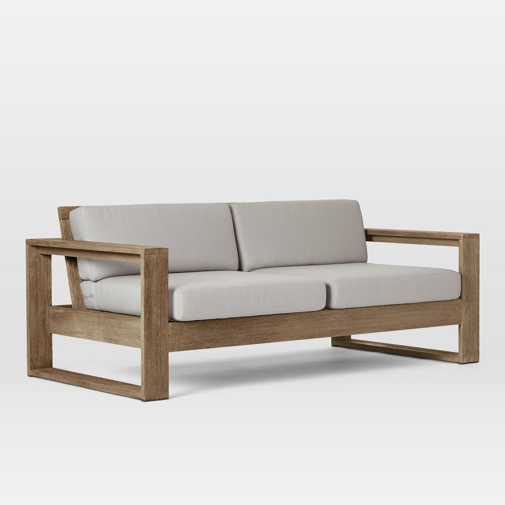 Portside Outdoor Sofa (65"–85") - 75", Driftwood, Pearl Gray