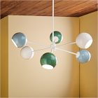 6-Light Colorful Globe Chandelier (37")