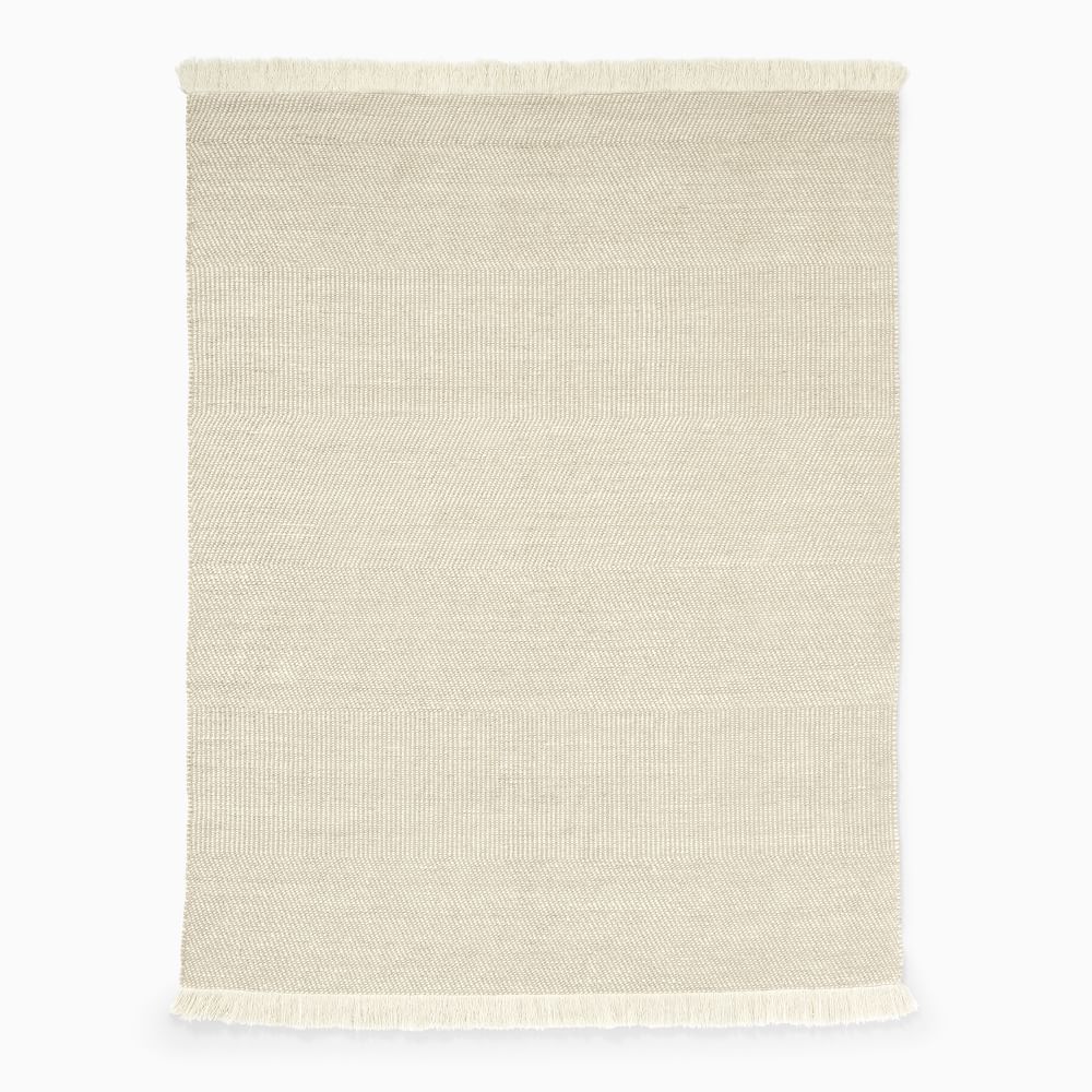Tweed Flatweave Cotton Wool Rug - 5x8, Sand
