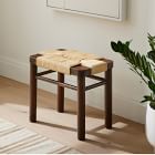 Mahogany Woven Rope Stool (20")