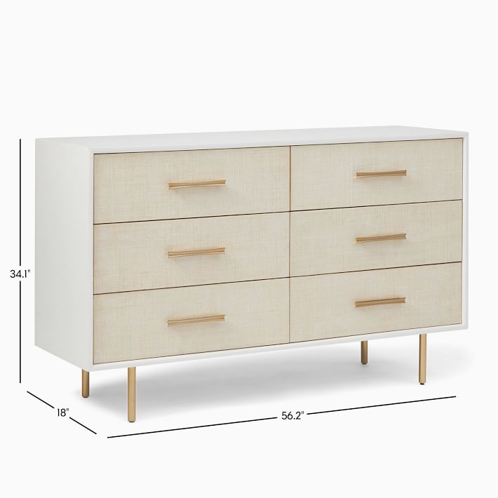 Margot Raffia 6-Drawer Dresser - Modern Elegance | West Elm