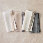 European Linen Contrast Border Napkins (Set of 4)