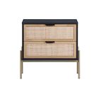 Lofted Rattan &amp; Wood 2-Drawer Nightstand (25.75")