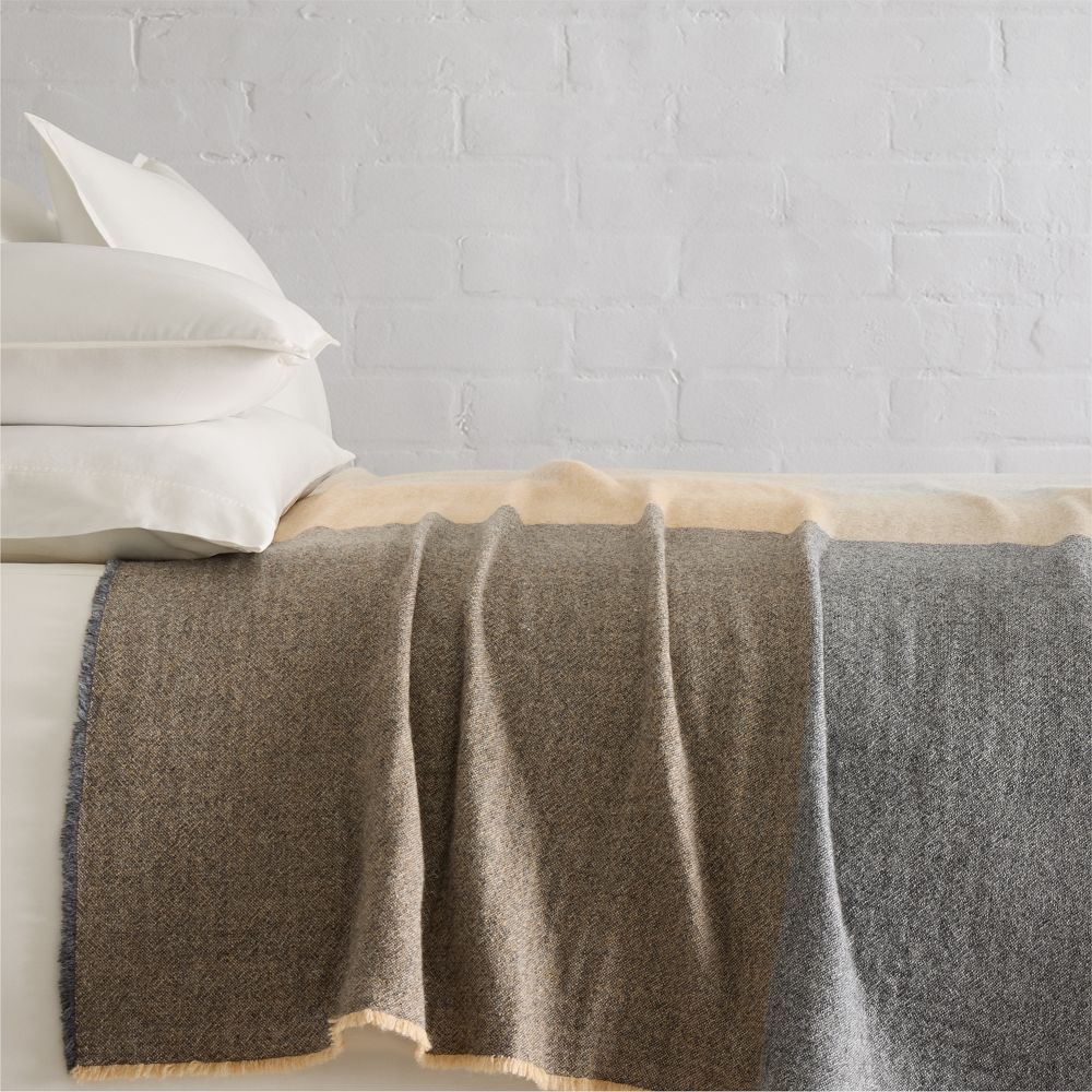 Colorblock Wool Bed Blanket
