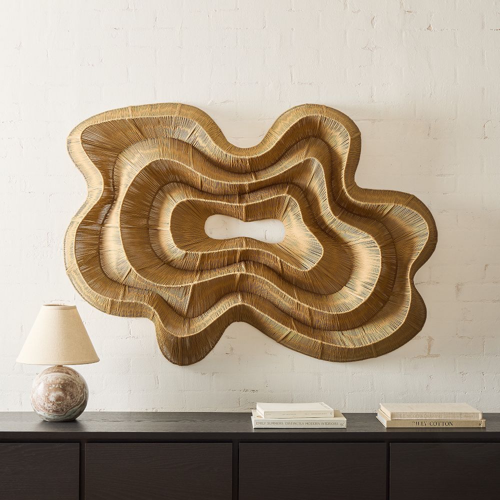Geode Fiber Natural Dimensional Wall Art - Brown, 55x38