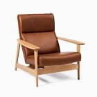 Open Box: Mid-century Show Wood Highback Chair, Saddle Leather, Nut, Natural Oak