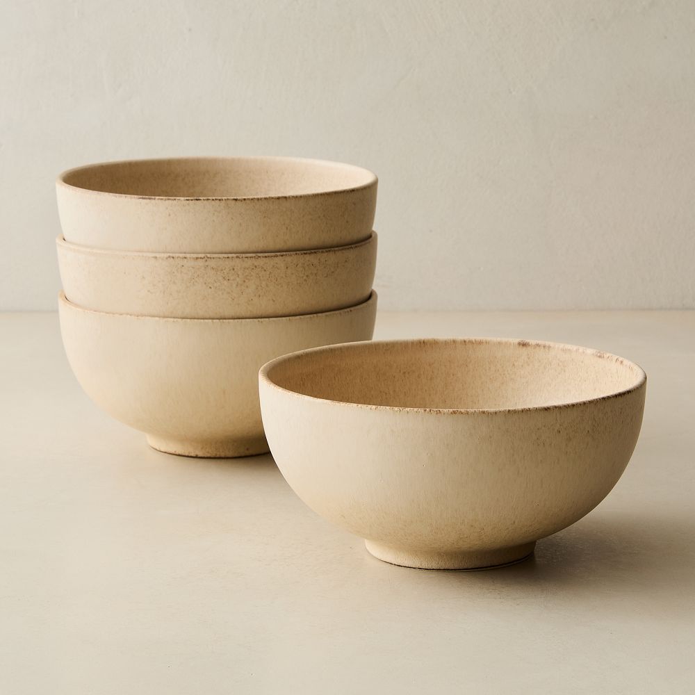 Kanto Stoneware Ramen Bowl Sets - Beige, Set of 4