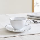 Costa Nova Pearl White Stoneware Teacup &amp; Saucers (Set of 4)