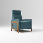 Open Box: Spencer Recliner - Performance Distressed Velvet Lagoon, Walnut