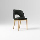 Open Box: Boerum Leather Dining Chair - Ludlow Leather Black, Blonde