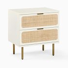 Open Box: Ida Nightstand (23") - White/Natural, Antique Brass