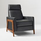 Open Box: Spencer Wood-Framed Leather Recliner - Sauvage Leather Nero, Pecan