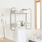 Open Box: Deco Curve Metal Wall Shelf (20" x 22") - Brushed Nickel