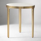 Open Box: Elwell Side Table (16") - Banswars Marble, Vantage Brass
