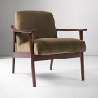 Open Box: Mid-Century Show Wood Chair - Deluxe Velvet Juniper, Espresso