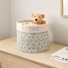 Pink Chicken Quilted Floral Bin