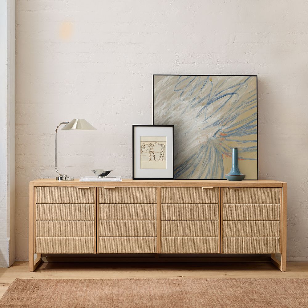 Kody Wood & Paper Cord Media Console (72") by West Elm