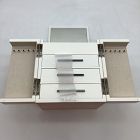 Open Box: Modern Fluted Jewelry Box, 10"H Cube - White