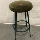 Open Box: Pierce and Ward Metal Counter Stool (26") - Deluxe Velvet Juniper, Dark Verdigris