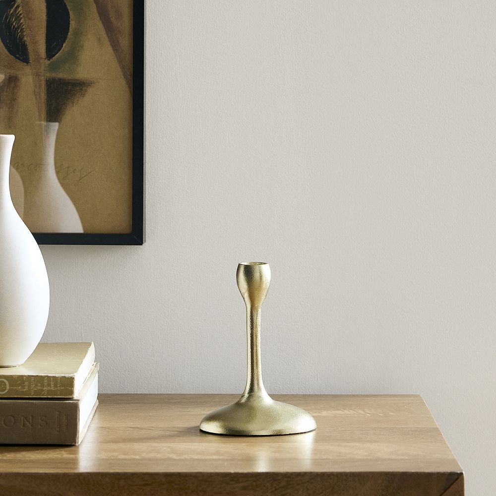 Organic Metal Taper Holders - Light Brass, Small