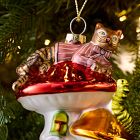 Dapper Cat Glass Ornament