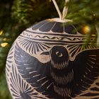 Artisan Carved Gourd Ornament - Black