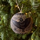 Artisan Carved Gourd Ornament - Black
