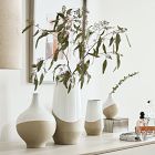 Half-Dipped White Stoneware Vases