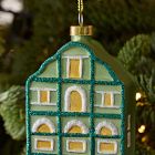 Glass Cabin Ornament - Green