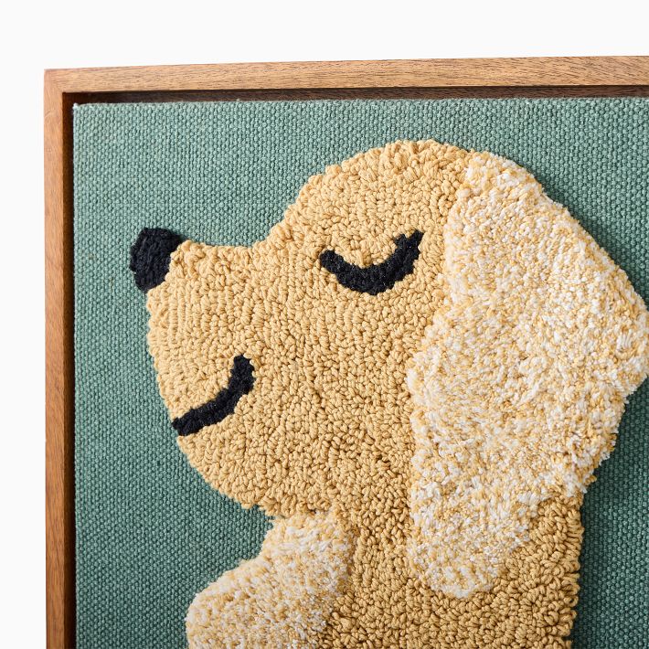 West Elm x PBK Puppy Woven Framed Art | West Elm