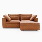 Harmony Modular Leather Small 2-Piece Chaise Sectional (86")