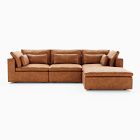 Harmony Modular Leather 4-Piece Ottoman Sectional (120")