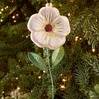 Glass White Hibiscus Ornament