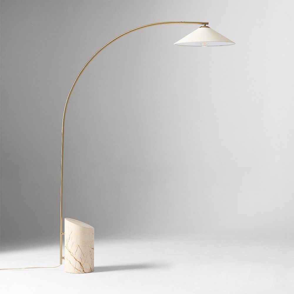 Kern Floor Lamp - 68in, White Marble