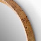 Geo Burled Wood Wall Mirror - Round