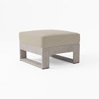 Portside Ottoman Sunbrella® Outdoor Cushion Covers, Cast, Ash