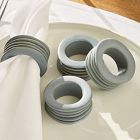 Textural Ceramic Napkin Ring Sets