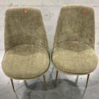 Open Box: Finley Low-Back Dining Chair, Set of 2 - Performance Chenille Crossweave Elm, Champagne Bronze