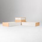 Ziggy Twin Platform Storage Beds w/ Corner Shelf Headboard