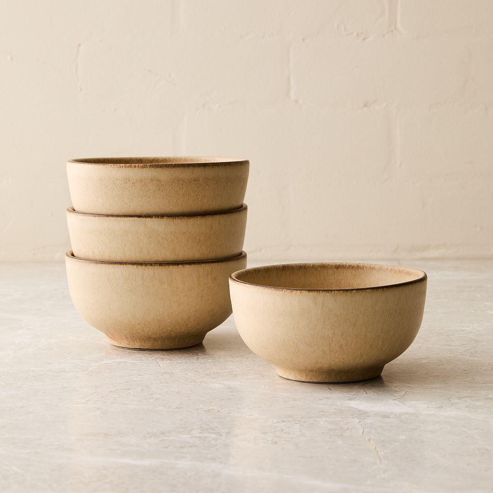 Kanto Stoneware Condiment Bowl Sets - Beige, Set of 4