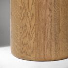 Full view of cylindrical wooden end table