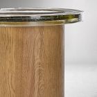 Edge close-up with greenish railing on top