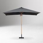 Teak Pole Rectangle Outdoor Umbrella (9.8')