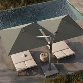 10' patio umbrella with solar lights Polytrends 10 Ft. Solar Power Lighted Patio Umbrella with Base Stand Grey Stripe