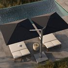 Square Outdoor Cantilever Duo Umbrella (8'&ndash;10')