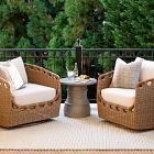 Solen Outdoor Woven Swivel Lounge Chair