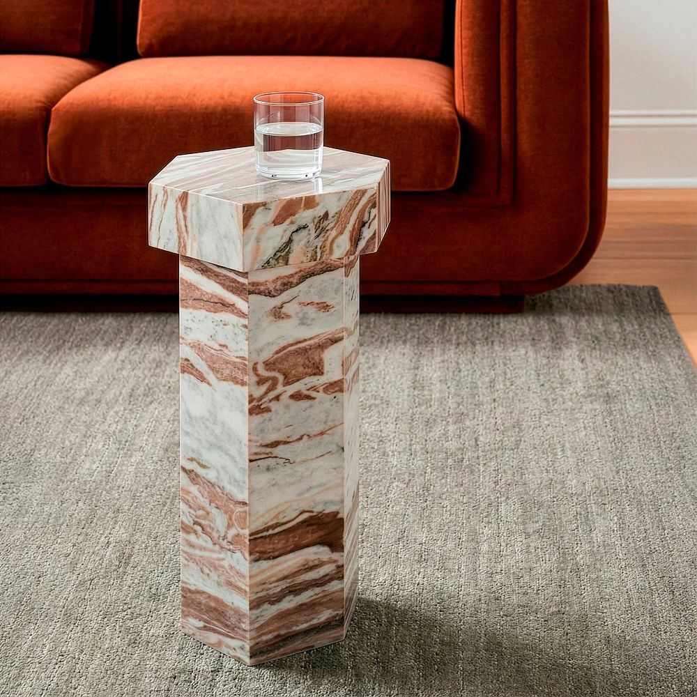 Tavi Marble Drink Table (20") by West Elm