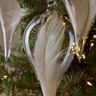 Glass Feather Drop Ornaments (Set of 4)